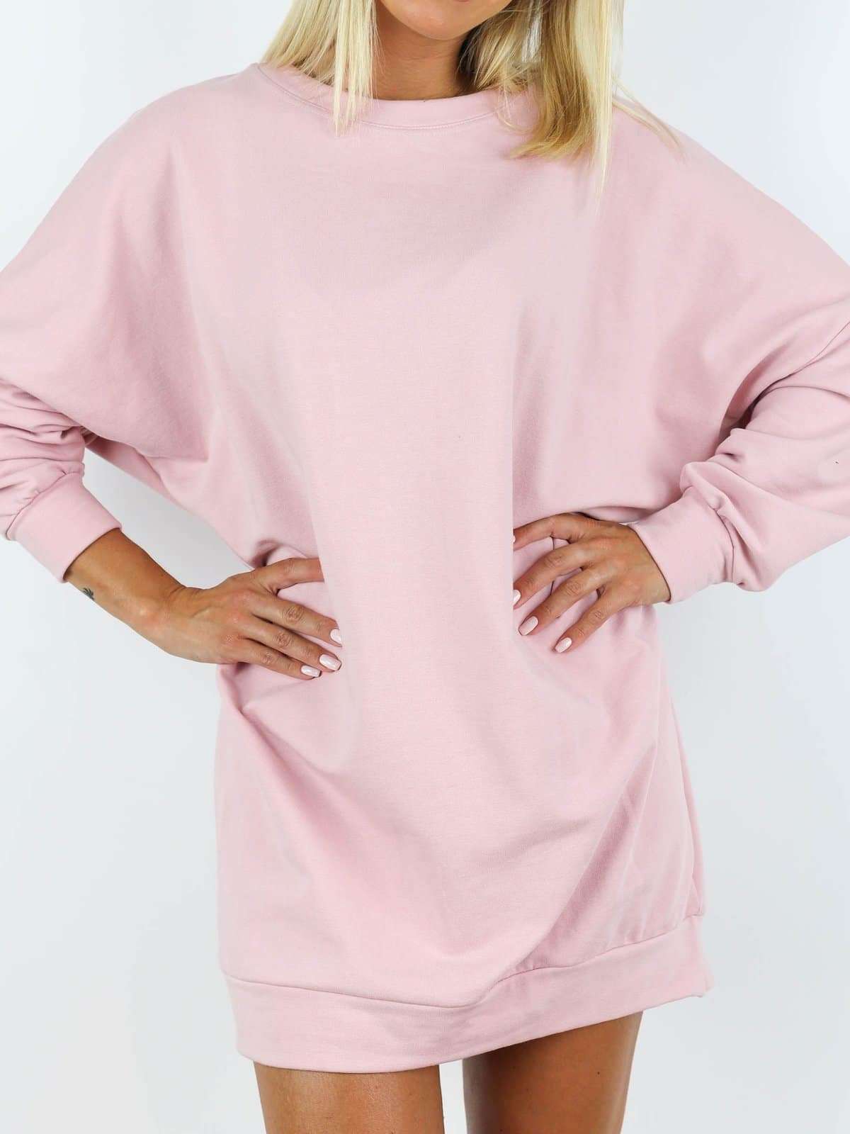Mikina jednofarebná OVERSIZE(aj ako šaty ) - B 3445 – Obrázok 2