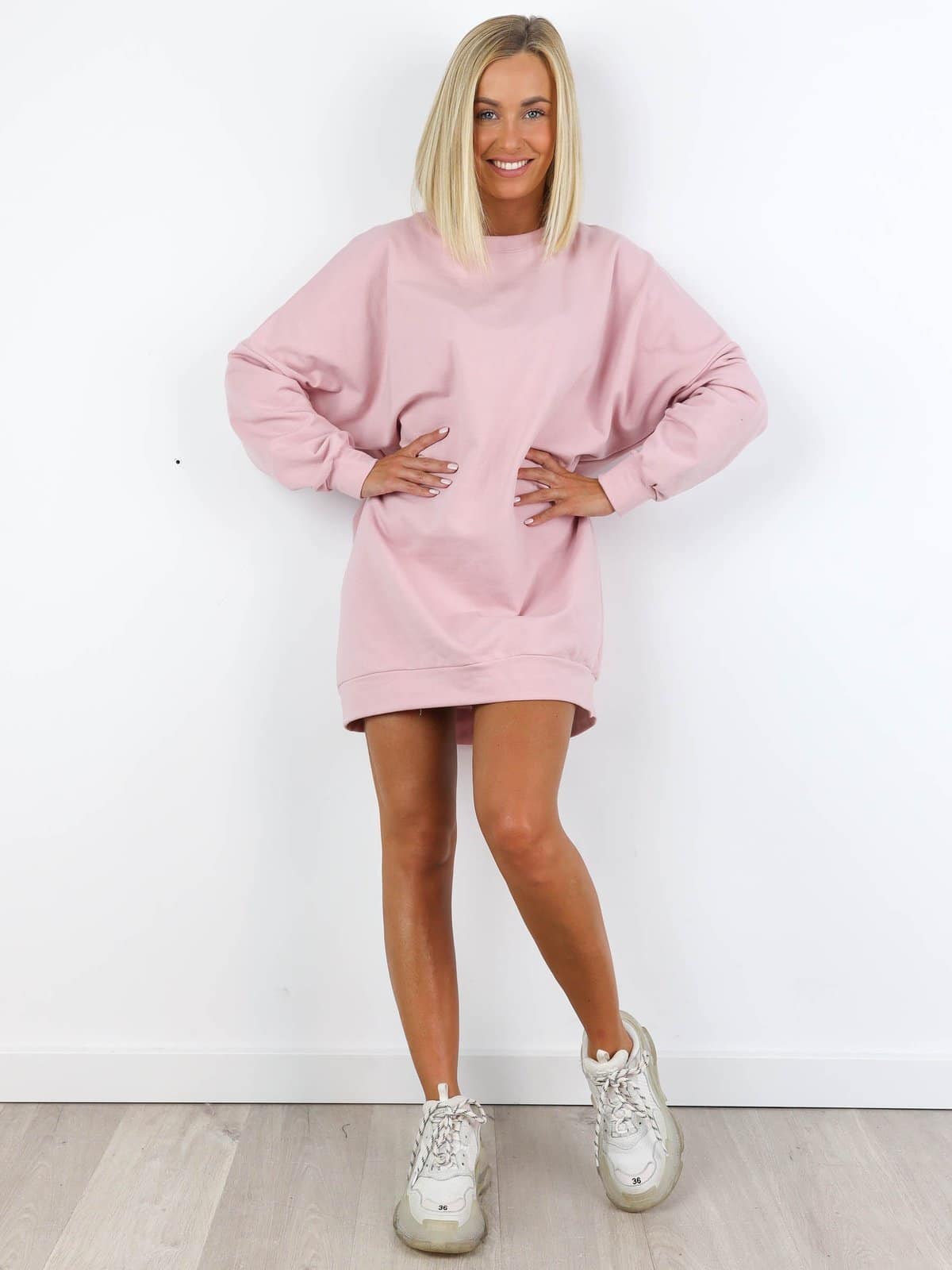 Mikina jednofarebná OVERSIZE(aj ako šaty ) - B 3445 – Obrázok 3