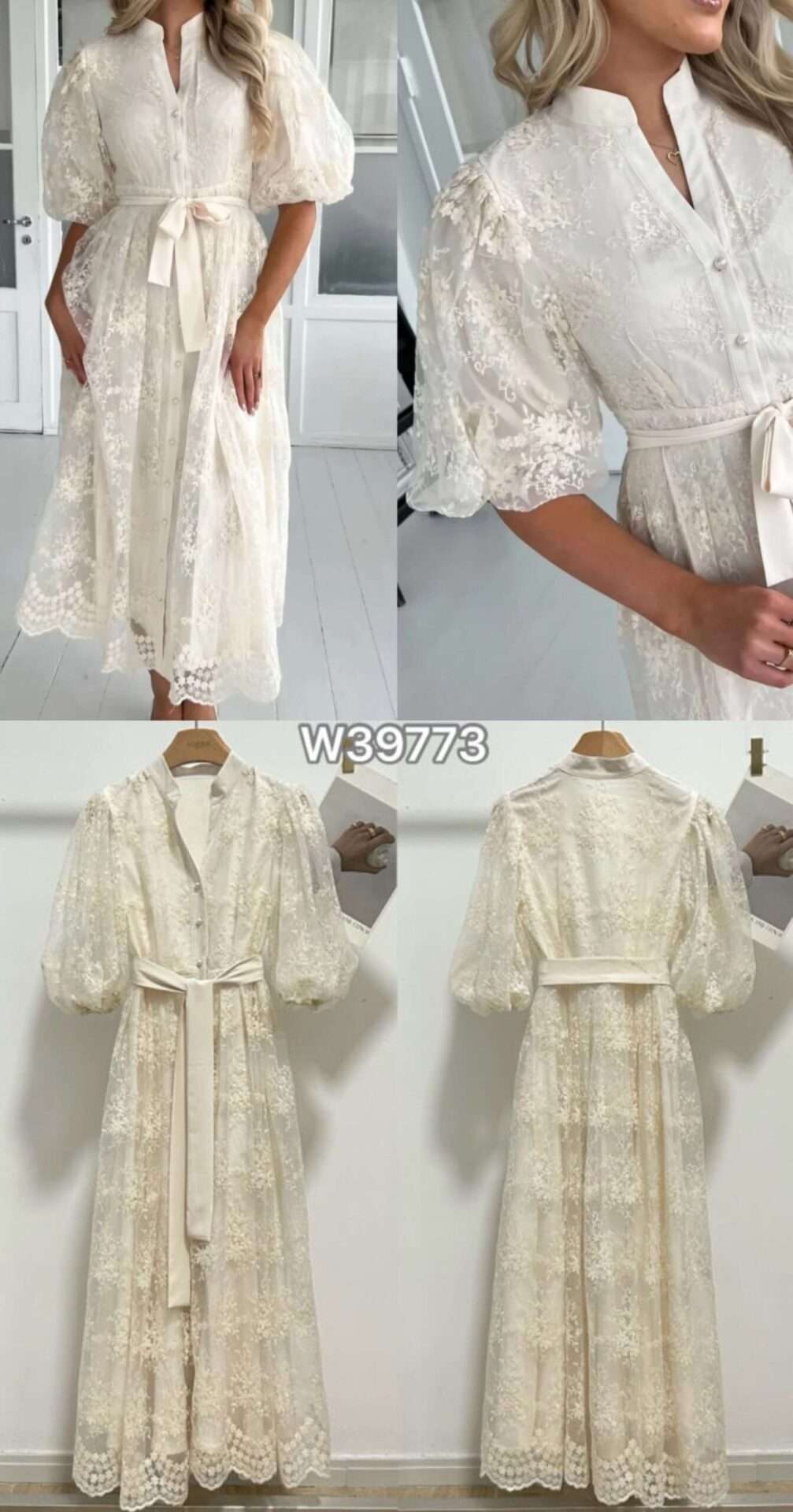 Luxusné romantické čipkované šaty s viazaním GRACE – jemná elegancia - B 1892 – Obrázok 2