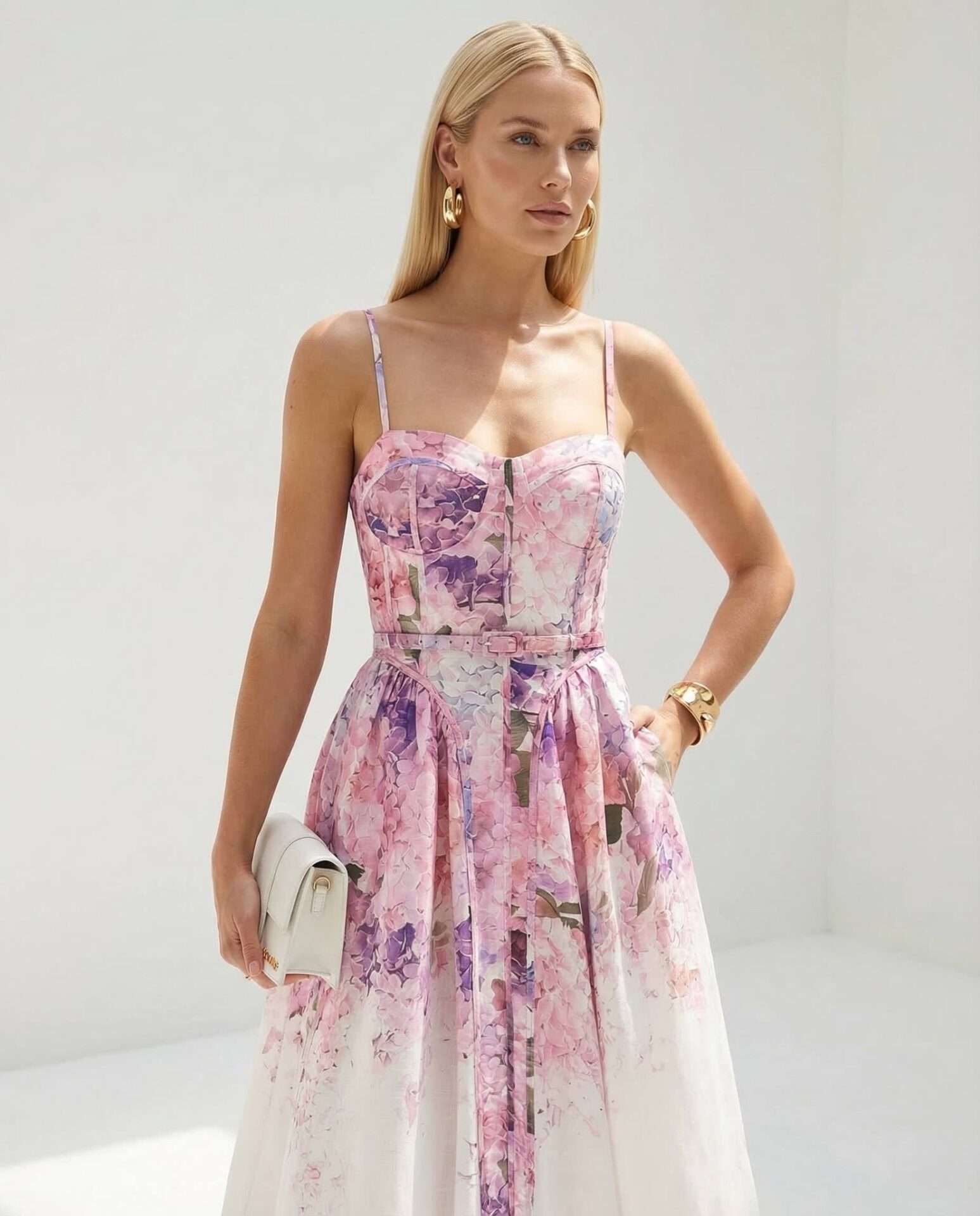 Romantické kvetinové midi šaty – ženská elegancia v luxusnom štýle - P 6140 – Obrázok 4