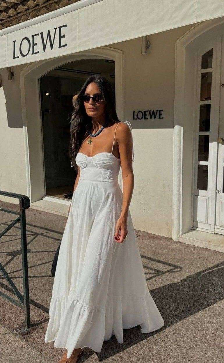 Biele romantické maxi šaty – nadčasová elegancia na leto aj výnimočné príležitosti - A 8966