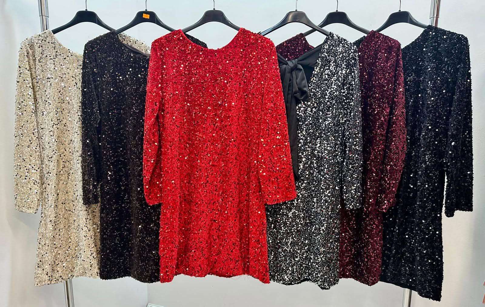 Elegantné flitrové šaty s dlhým rukávom/spoločenské šaty - M 7722 – Obrázok 2